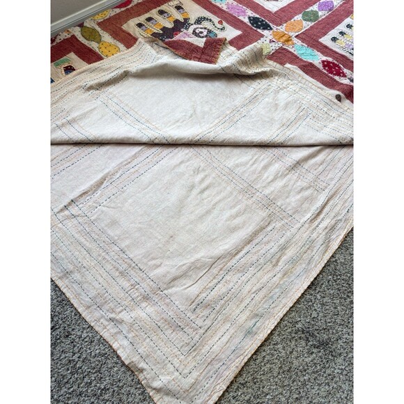 Vintage Handmade Indian Kantha quilt king size Elephant Patchwork Boho Bedspread - Picture 5 of 15
